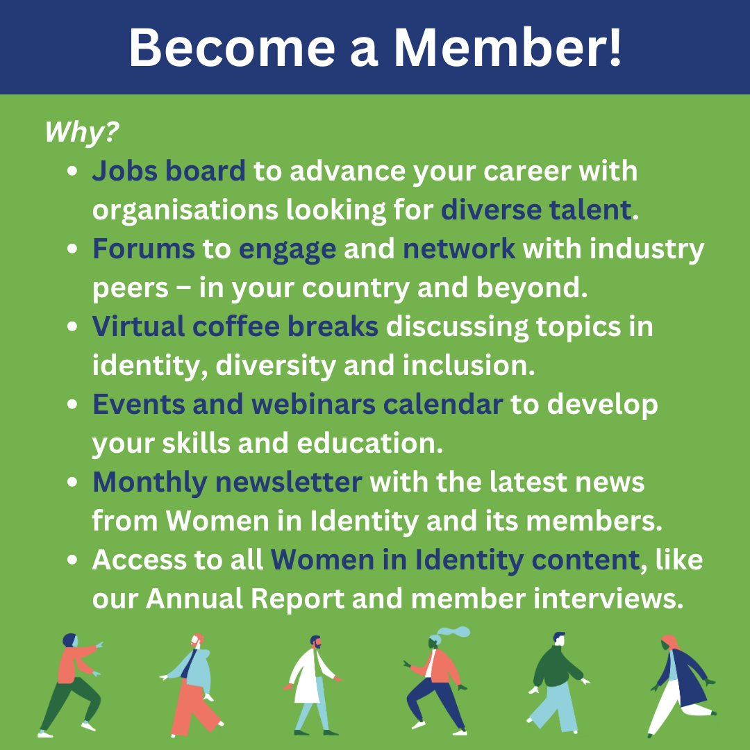 Join our international community of over 3000+ members! Our membership gives you access to our online jobs board, virtual coffee breaks, our events calendar, and more 🙌

Sign up: womeninidentity.org/cpages/become-…

#WomenInID #DiversityByDesign #ForAllByAll #inclusion #digitalid