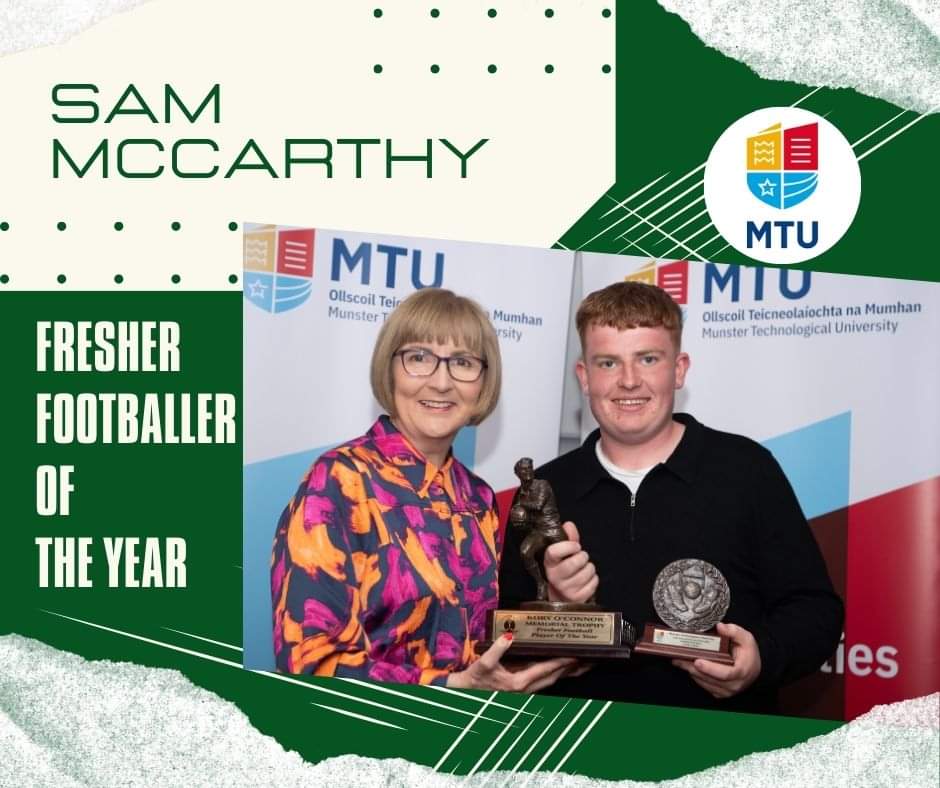 Fresher footballer of the year... @korgaa @MTUSU_Kerry @HigherEdGAA @kerryman_ie @Kerrys_Eye @Traleetodaynews