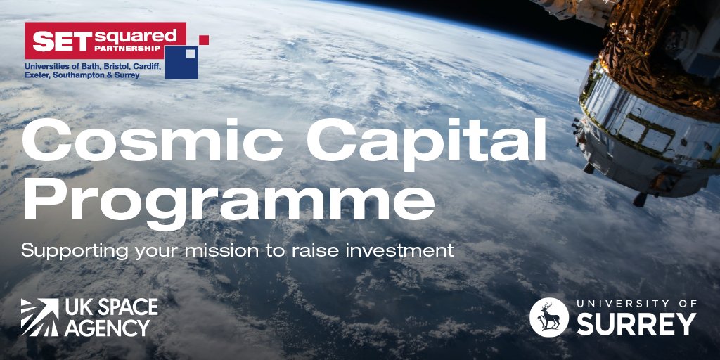 🚀 Investment support landing in 3… 2… 1… The Cosmic Capital Programme, funded by @spacegovuk and @uniofsurrey and delivered by @setsquared and @spacesouthcntrl is ready to help you launch your next investment campaign Access support 👉 ow.ly/uhzr50QYuwc