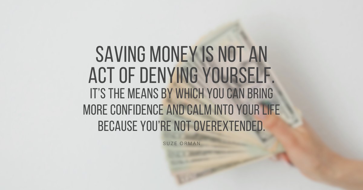 Celebrate your savings. Saving money is not an act of denying yourself. It’s the means by which you can bring more confidence and calm into your life, because you’re not overextended.  

#SmartMoneyMoves #FinancialConfidence #MoneyMindset