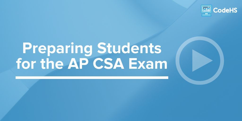 The AP CSA Exam is next week! If you are looking for ways to continue to prepare your students for the exam, you can watch our Preparing Students for the AP CSA Exam webinar at buff.ly/3UjDcfK