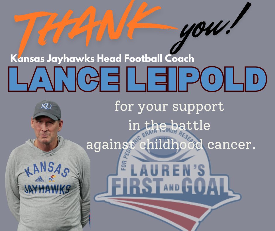 LFG is grateful to Coach Lance Leipold for his support of the LFG mission!
