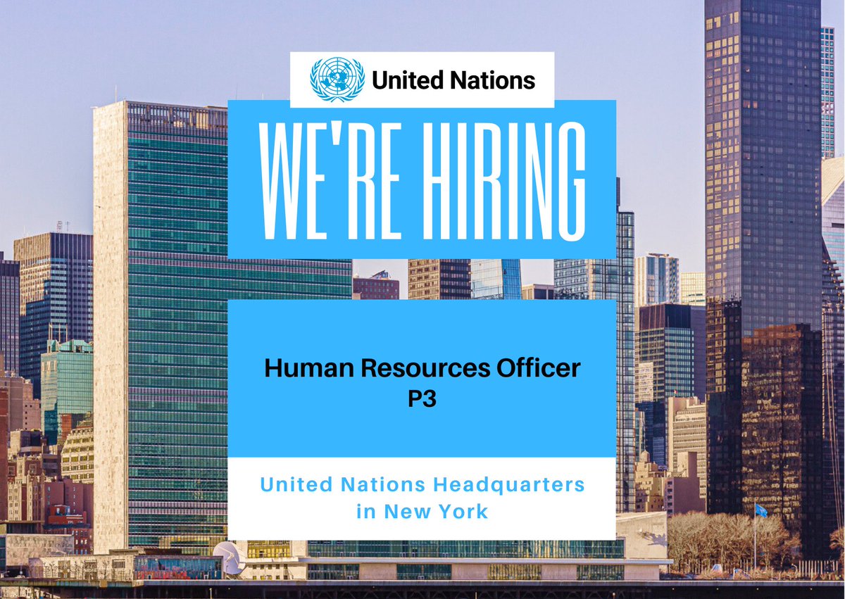 🗂️ Job opening: Human Resources Officer at #UNHQ ⤵️

Experience required?
✅ 5 years’ human resources management, administration etc.
✅ working in UN system or other int'l organization
✅ Human Resources Module of ERP

Details ➡ bit.ly/4ap9JYx
🗓️ Apply by 17/5/24