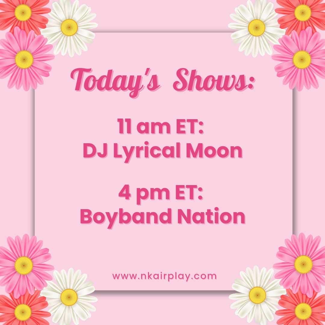Happy Tuesday! Here is the schedule of shows for today. Hope you can join us! buff.ly/3AIt0Vf #NKOTB #NewKidsOnTheBlock #JordanKnight #DonnieWahlberg #JoeyMcIntyre #JonKnight #DannyWood #ForTheFansByTheFans Only on NK Airplay Radio!