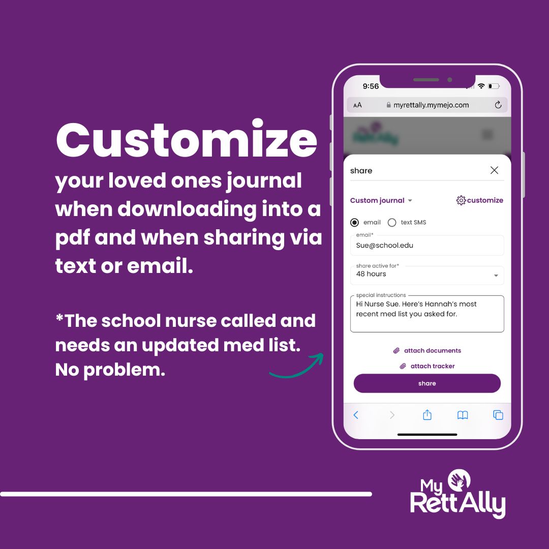 We're excited to announce a transformative feature to the My Rett Ally app: Custom Journals! This new feature is designed to make caregiving simpler & more personalized, ensuring every detail in your 'moments of care' is handled with precision. Learn more: rettsyndrome.org/myrettally