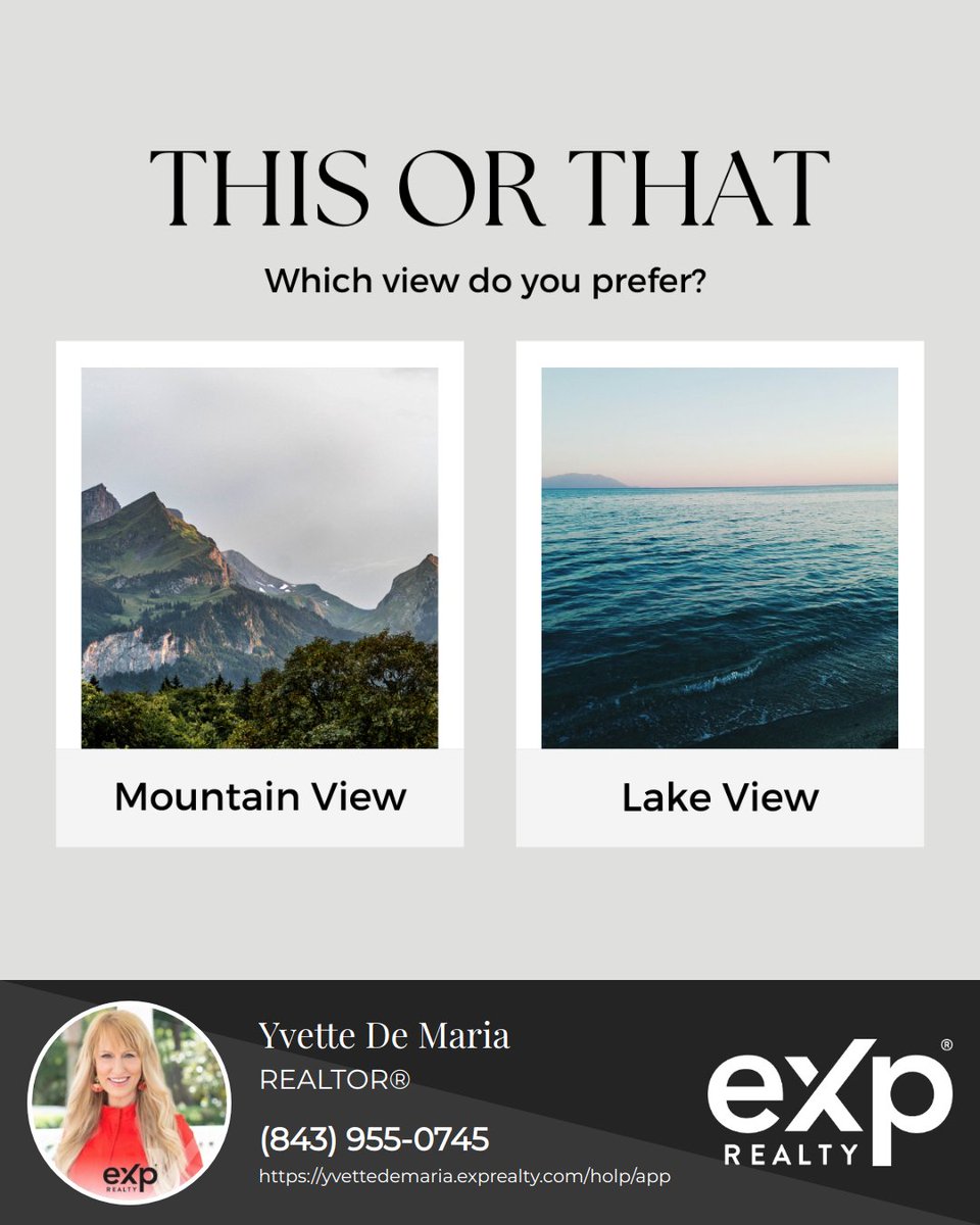 Wake up to your dream view every day. Mountains or lake, which is it? Let's make that dream home a reality.

#businessownHer, #relocation, #entertainment #relocatetosouthcarolina #Resimercial #expproud #expcharleston #relorealtor #charlestonrealtor