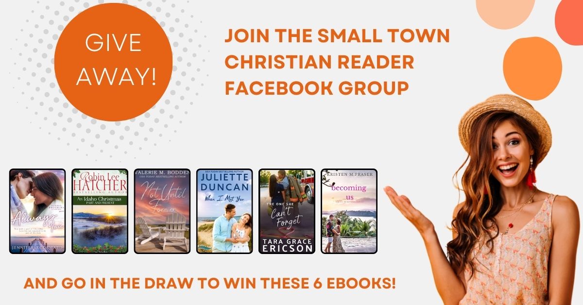 Do you love to read small town Christian romances? Then I have a group for you. Lots of fun is planned, including giveaways and discounts. Join this week and you'll be included in the drawing to win the six ebooks in the graphic.
facebook.com/groups/smallto…