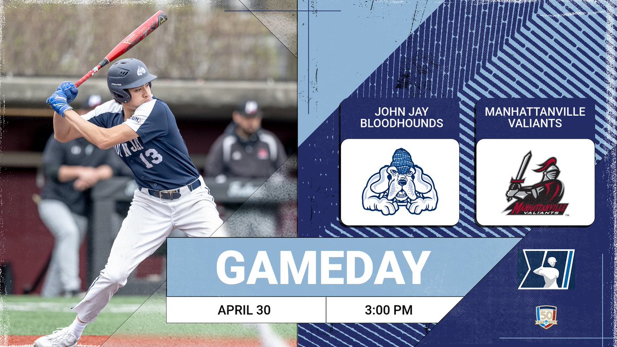 ⚾️GAMEDAY⚾️ 🆚Manhattanville ⌚️3:30 PM 📍Purchase, NY 🏟️Manhattanville Baseball Field 📺bit.ly/4bi0zgQ 📊bit.ly/3JGqcff #⃣ #GoBloodhounds | #cunyac | #d3baseball