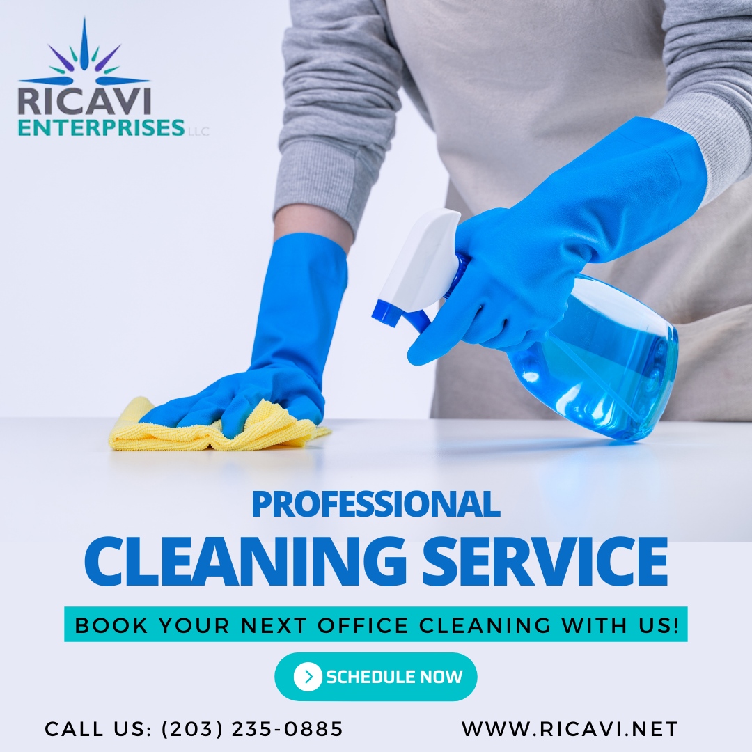 Ready to experience professional cleaning at its finest? Contact us today!

🌐 ricavi.net
📞 (203) 235-0885
📨 info@ricavi.net

#RicaviEnterpriseLLC #officecleaning #homecleaning #residentialcleaning #windowcleaning #smallbusiness #cleaner #pressurewashing #laundr...