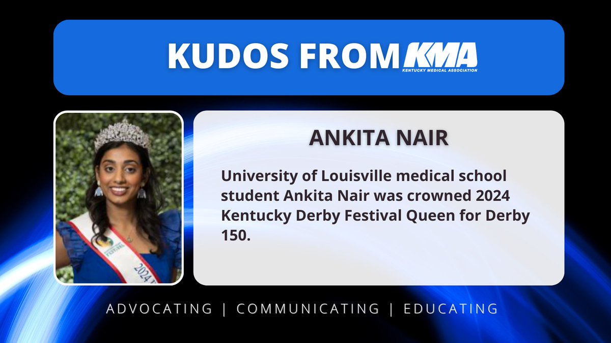 .@uoflmedschool student Ankita Nair was crowned 2024 @KyDerbyFestival Queen for @KentuckyDerby 150.