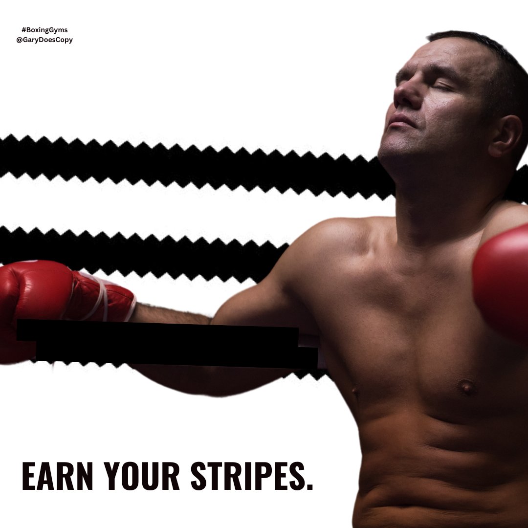 Earn your stripes - @oneminutebriefs #BoxingGyms @adidas @copywriting #design #boxing #creative