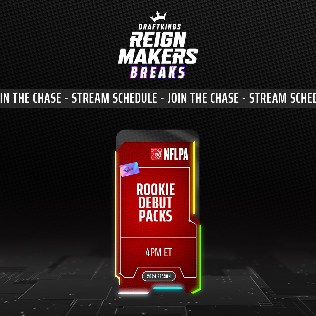 Ripping into more Rookie Debut Packs during today’s live stream! 💥🏈 Grab a Break Ticket and join us at 4PM ET to see which future stars you pulled! 🔗 dkng.co/3xNejS9