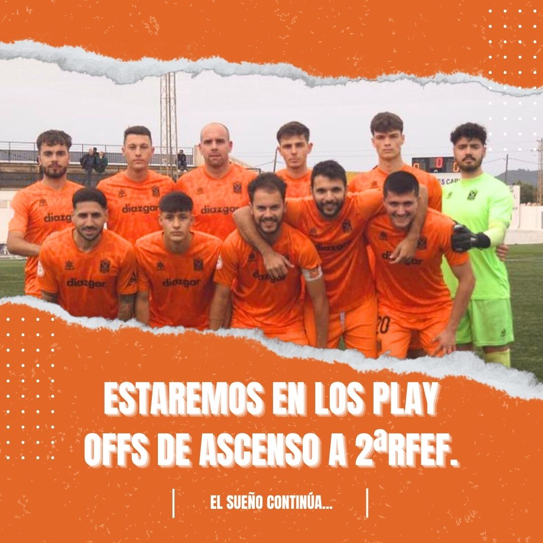 El primer equipo se asegura un lugar en los play off de ascenso a 2ª RFEF a tres jornadas de terminar la liga. ¡El sueño continúa, vamos por más!💪🧡 #MareaNaranja #PlatgesdeCalvia