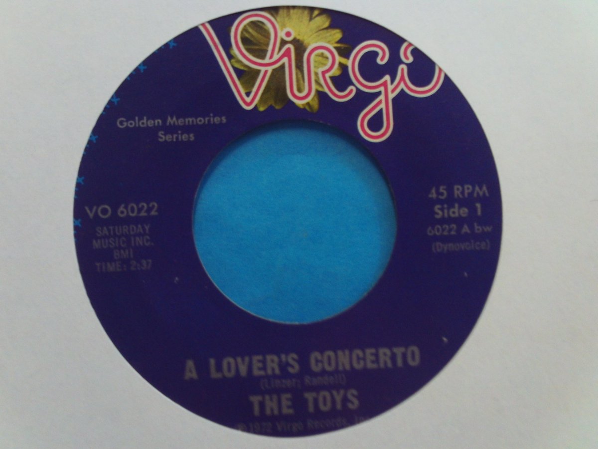 pop single of the day : 

The Toys – A Lover's Concerto [1966] 
(US Virgo Records #vinyl 7' 45 reissue 1972) 

youtu.be/tiXjbIrUjB8 

#sixties #pop #ShePop #vocal #60smusic