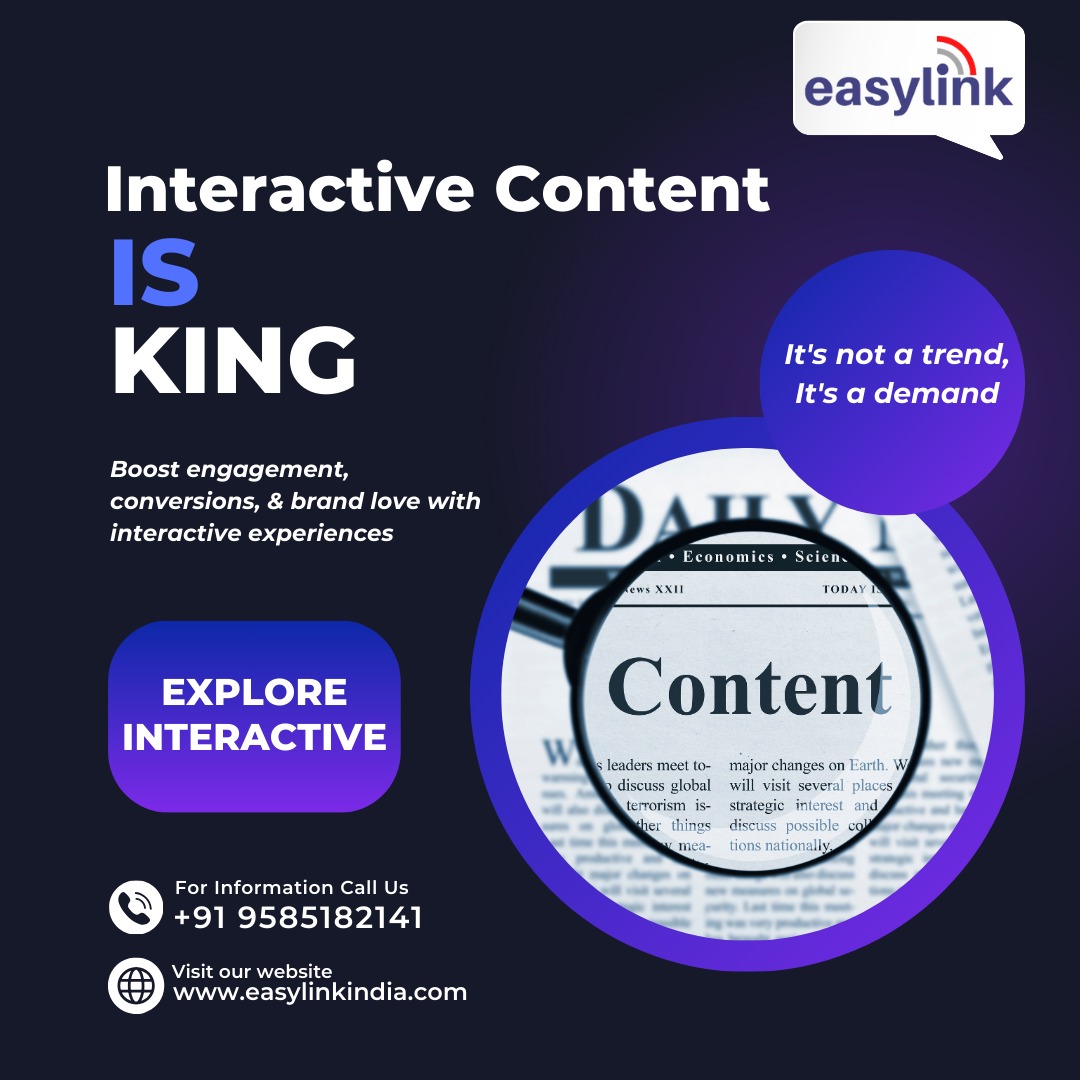 Stop Scrolling! This Post is About to Engage You!
EasyLink India shows you how to create interactive experiences that'll have your audience hooked!
Join Us Today!!!

🌐lnkd.in/eQgyKeJ
🤙 +91 9585182141
📧 info@easylinkindia.com
#InteractiveContent #EngagementBoost
