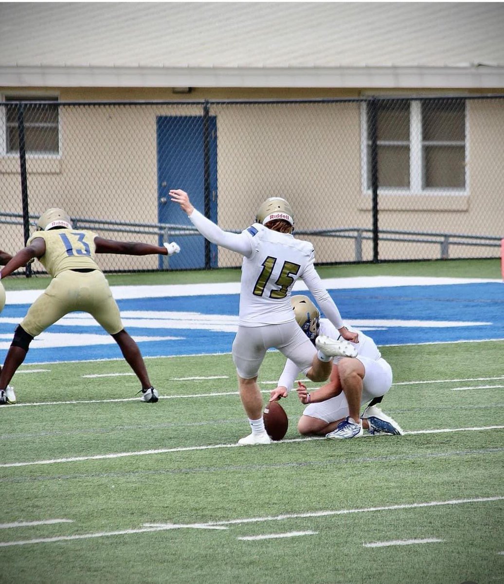 3/3 FG’s and 2/2 XP durning spring game. @Norsemen_FB @CoachCrissup @EJLASSITER @CoachNiccum66 @CoachIsaac88 #JUCO #MadeOnTheBanks