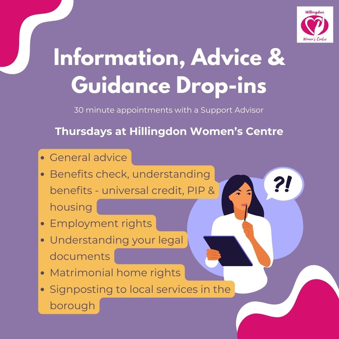 Free information, Advice and guidance drop-ins #hillingdon #womenscentre