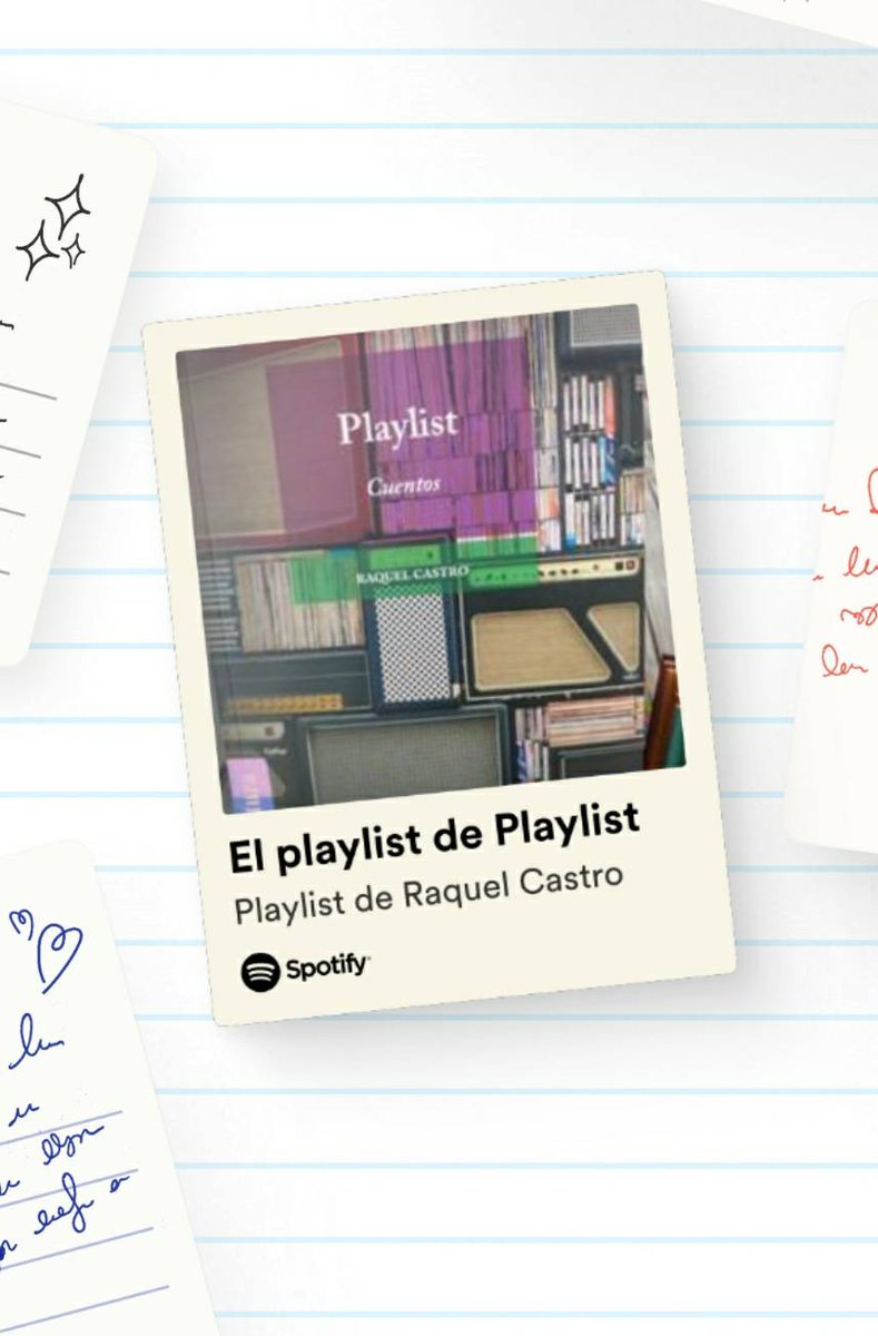 ¿Sabían que ya está a la venta el libro nuevo de Raquel? Se llama #Playlist, y es una serie de cuentos, cada uno alrededor de una canción. 🎶 ¡Y aquí las pueden escuchar! Esta es la playlist de #PlaylistElLibro. Lo publica @editorialsb. 😌 open.spotify.com/playlist/0dL96…