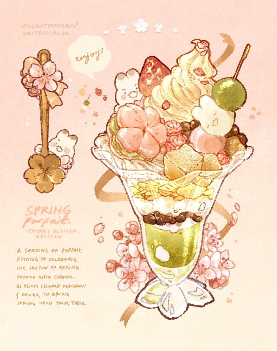 Spring parfait is here! 

Enjoy the comforting combination between matcha flavored cream and cherry blossom flavors 🌸✨😌