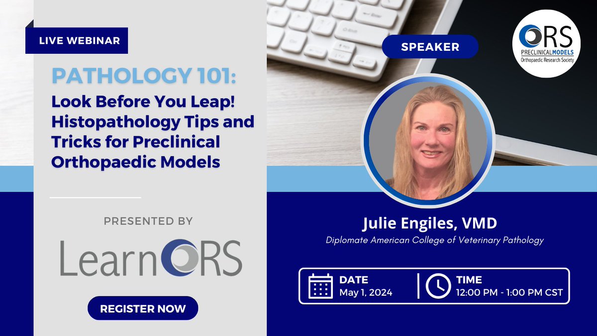 🌐 TOMORROW - Join us for the next LearnORS #WebinarWednesday to learn how to prepare grant proposals to successfully include histopathologic outcomes, considerations when using large animal #preclinical orthopedic models, and more. Register now: bit.ly/3c5yyQc