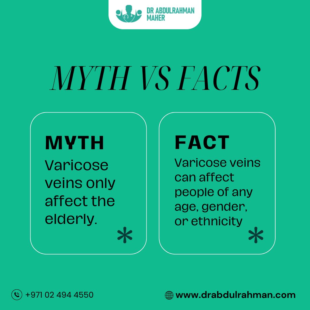 Don't assume varicose veins are just a sign of aging! Learn the facts and be informed.✔️

#varicoseveins
#varicoseveinsfacts
#varicoseveinsawareness
#mythvsfact
#leghealth