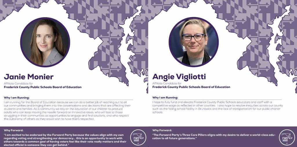 We think Janie Monier and Angie Vigliotti are excellent choices for Frederick County Board of Education. Check them out and see why! #ForwardTogether ow.ly/5xXq50Rssn7