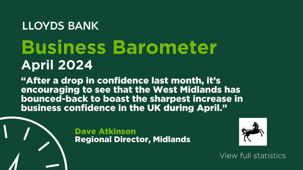Business confidence in the West Midlands rose 24 points to 41% this month, according to the latest Business Barometer from @LloydsBankBiz 👇 See full article ➡️ loom.ly/zWFiEt8 #BusinessIsDoneBetterTogether #BusinessConfidence #WestMidlands