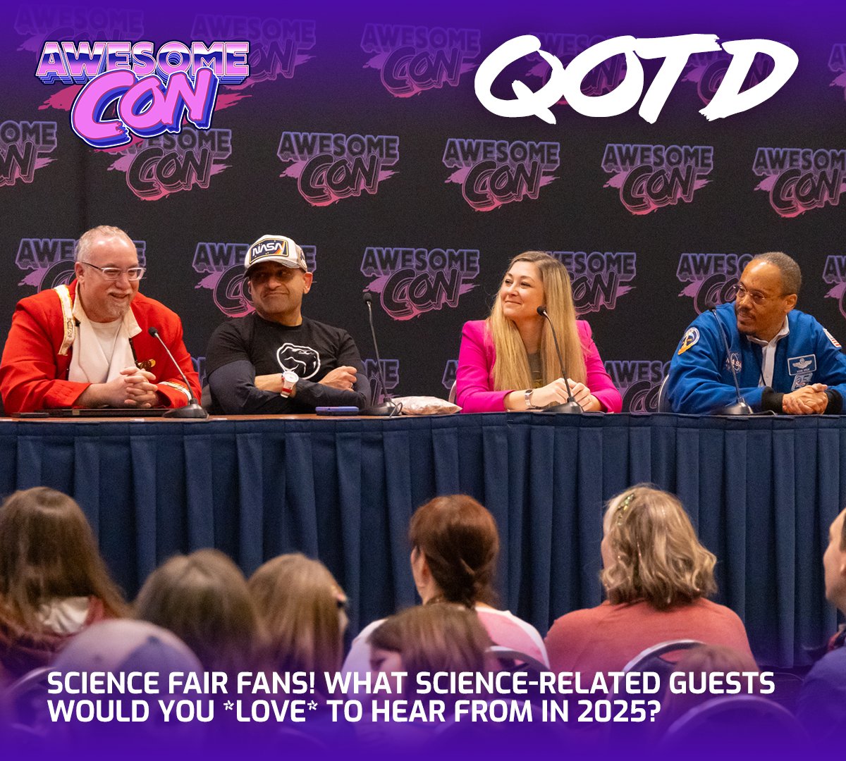 ❓ QOTD - Science Fair Fans! What Science Fair-related guests would you ✨LOVE✨ to hear from in 2025? #ScienceFair