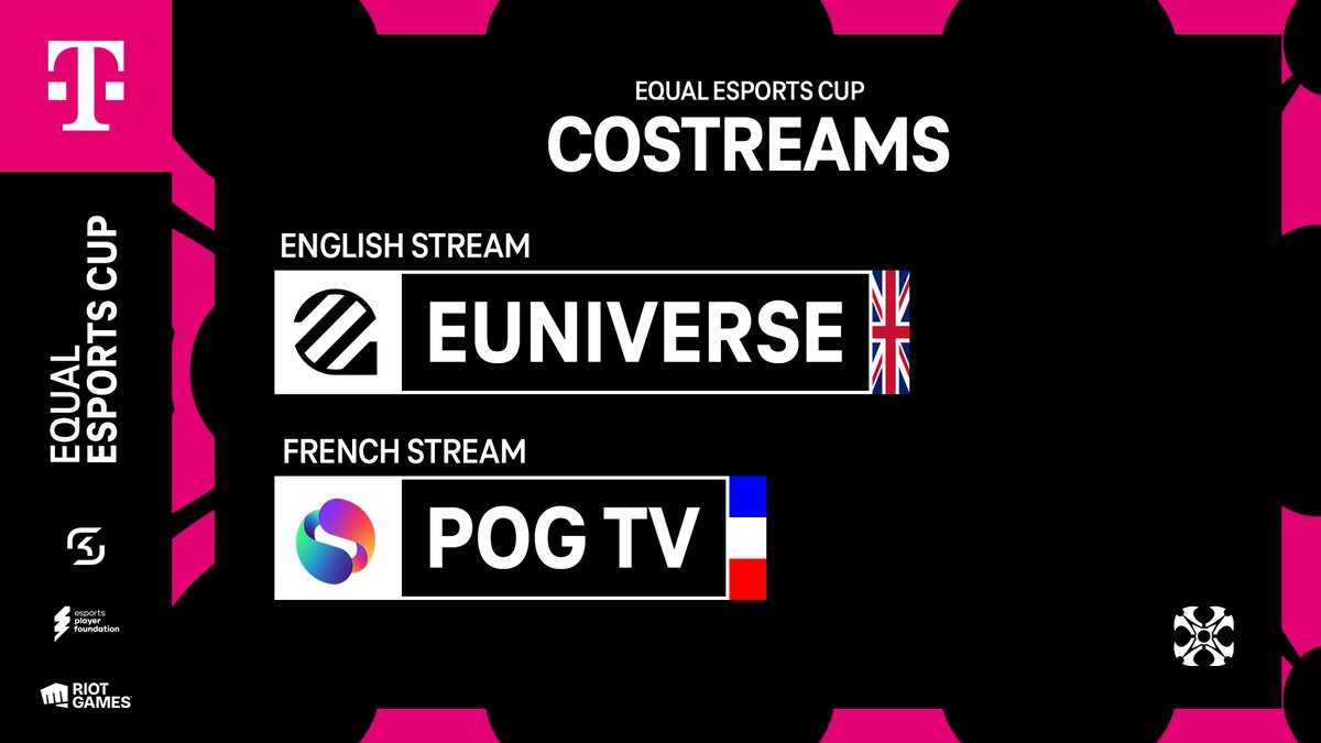 @Pixavis_ @ryxcales @luise_emilie_ @Telekom_zockt @LoLGermany @SKGamingLeague The excitement doesn't end here! @_pogtv & @The_EUniverse will join us as additional co-streams 🙌 🇫🇷 📺 twitch.tv/pogtv_lol 🇬🇧 📺 twitch.tv/euniverse_tv