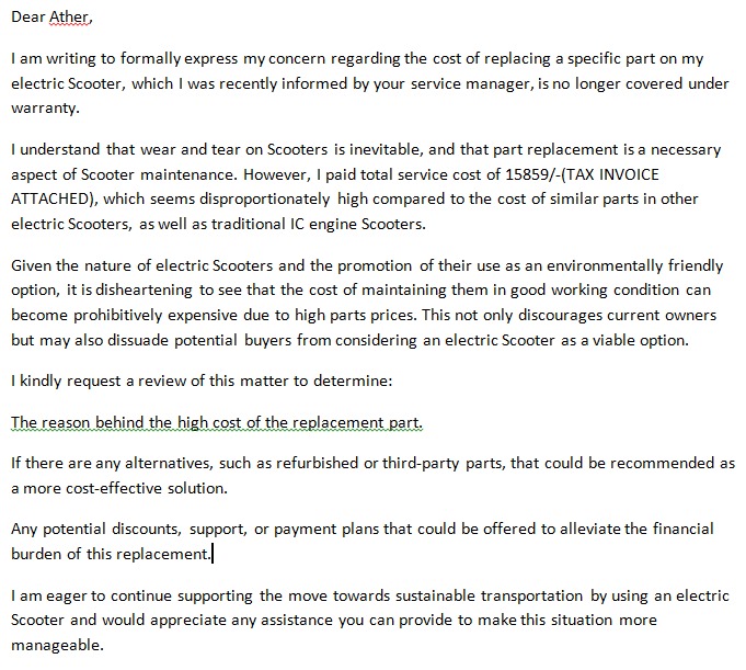 B_Kumar__'s tweet photo. Dear Ather,
Given the nature of electric Scooters and the promotion of their use as an environmentally friendly option, it is disheartening to see that the cost of maintaining  become expensive due to high parts prices
@atherenergy @tarunsmehta @swapniljain89 @arunbhats @ev_gyan https://t.co/xP7ysj5KQN