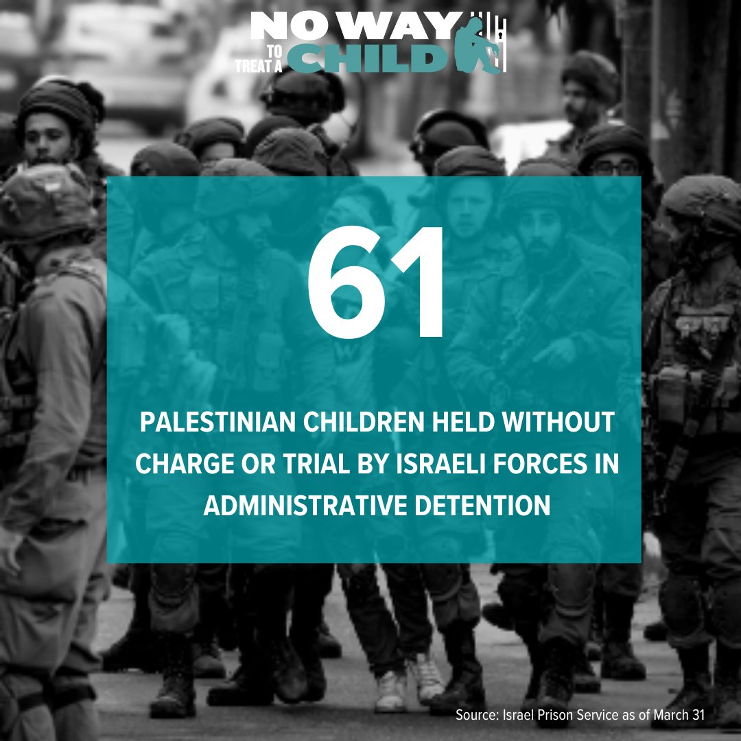 NEW: Israeli forces are detaining a record number of Palestinian children without charge since DCIP began monitoring Palestinian child administrative detainees in 2008. 1 in 3 of all Palestinian child detainees are being held without charge. Read more: ow.ly/j9zI50Rstgz