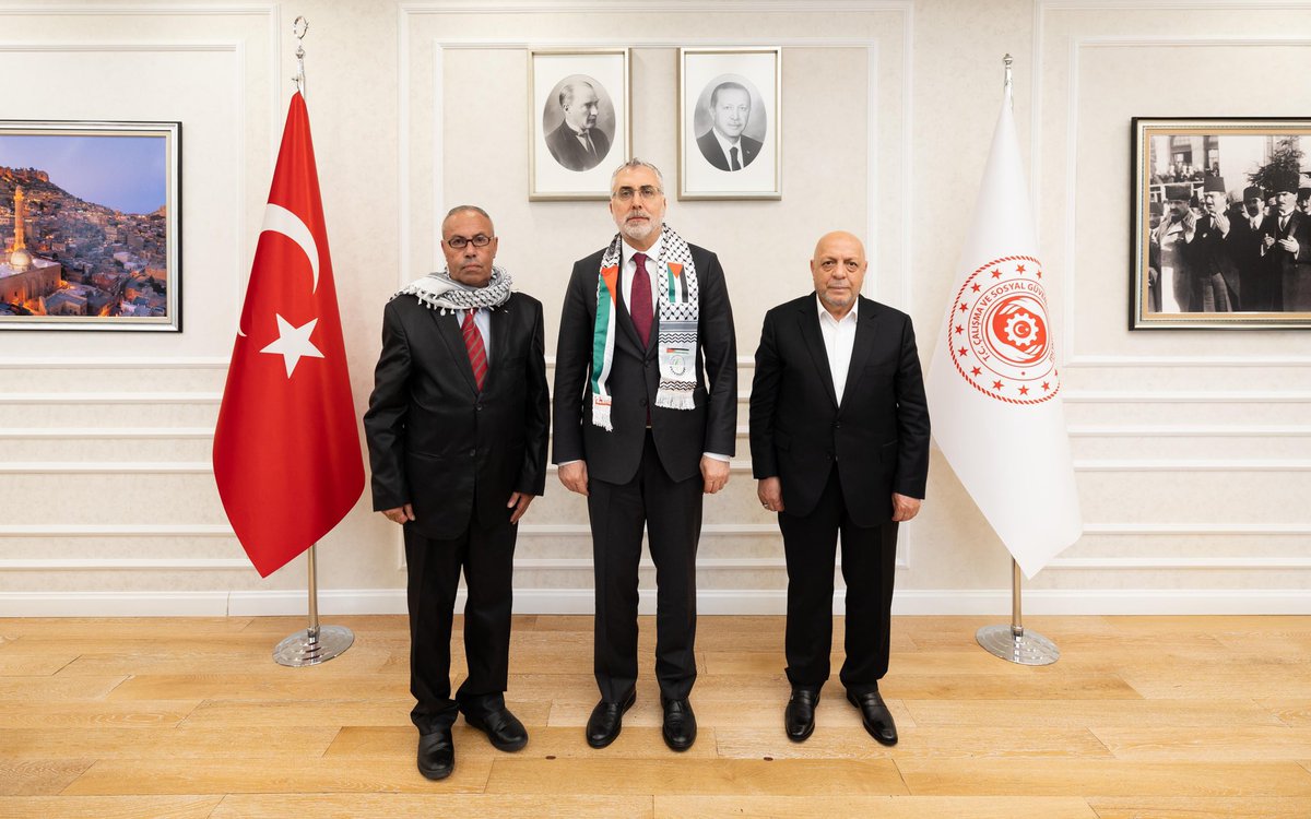 HAK-İŞ Konfederasyonu Genel Başkanı Sayın Mahmut Arslan ve Filistin Genel İşçi Sendikaları Federasyonu (PGFTU) Genel Başkan Yardımcısı Sayın Abdalhadi A. M. Darabutaha’yı Bakanlığımızda ağırlamaktan memnuniyet duydum. Her zaman olduğu gibi Filistin halkıyla dayanışmamızı ve…