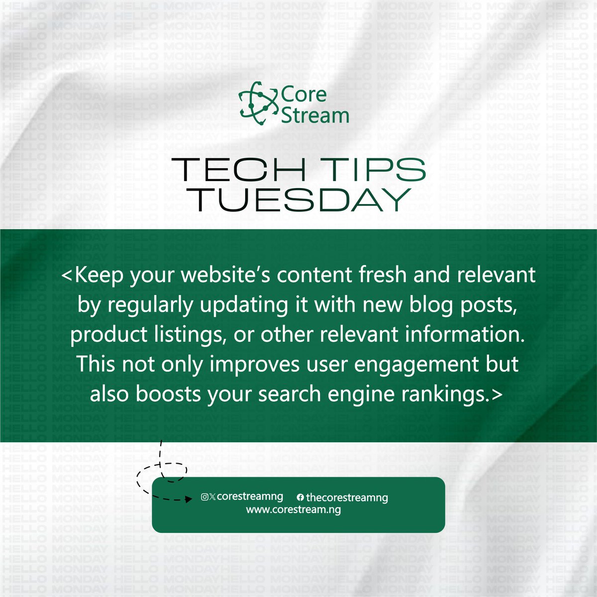 corestreamng's tweet photo. It's another Tips Tuesday.
Pay attention🤠
#SoftwareDevelopment
#distruptivetechnology
#corestream
#webdesign
#softwaredeveloper
#tipstuesday
#techbusiness
#Ai
#robotics https://t.co/RBtCIjYTAo