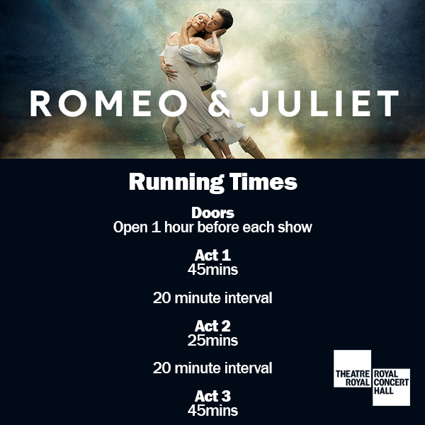 Coming to see @northernballet? Here's your running times 🕚 Northern Ballet’s electrifying production of Romeo & Juliet returns. In the ultimate tale of forbidden love, two young people risk everything to be together. 🎟️ bit.ly/3IJuodV
