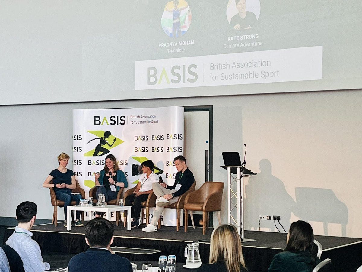 Incredible to hear from a group of athletes so committed to people and planet. Some big ethical questions and tough messages for sports with fossil fuel sponsorship. Spectacular, substantial &amp; motivating athletes panel #BASISConference