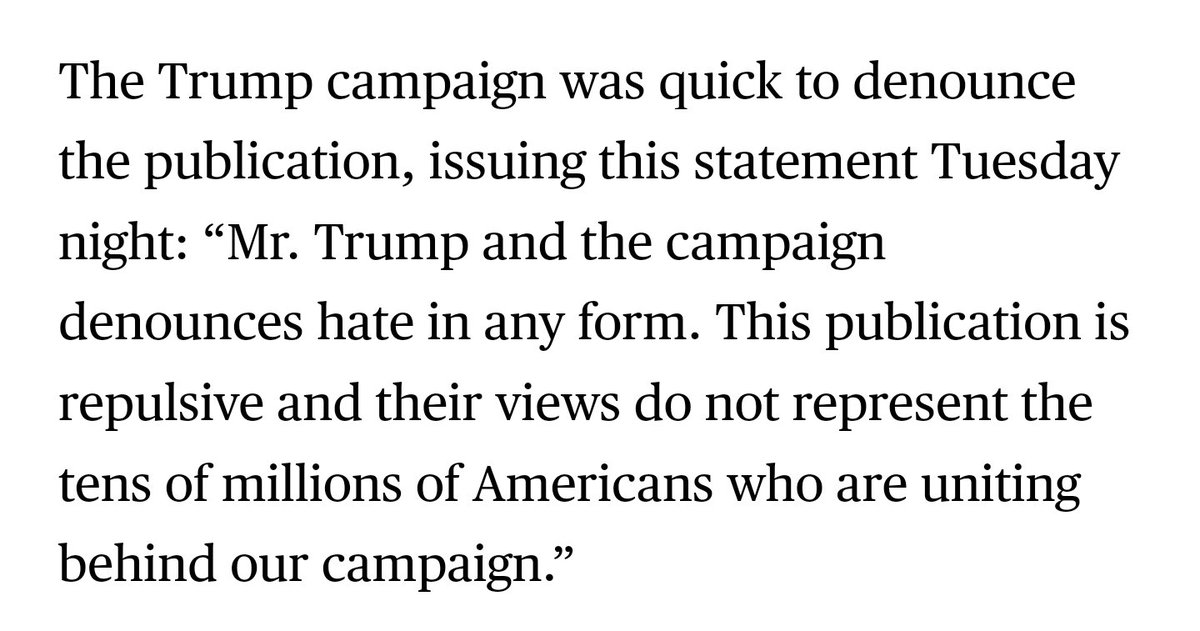Donald Trump, presumptive GOP nominee for POTUS, knows how to reject an endorsement from KKK, neo-Nazis, white nationalists. He's known as the most pro Jewish president we've had. Why can't Brent Regan and his slate follow Trump's lead? #idpol