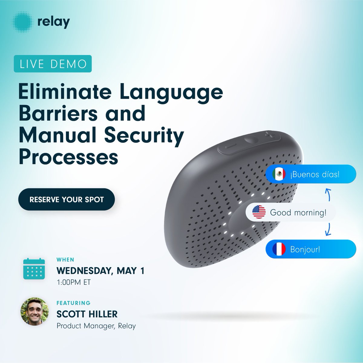 Relay_Pro's tweet image. Our live demo of Relay's newest enhancements is just 1 day away!

This is your chance to see the Team Translate, Rounds, Asset Trackers, and Advanced Incident Response features in action.

Save your spot: relaypro.zoom.us/webinar/regist…

#FrontlineCommunication #RelayPro #MoreThanARadio