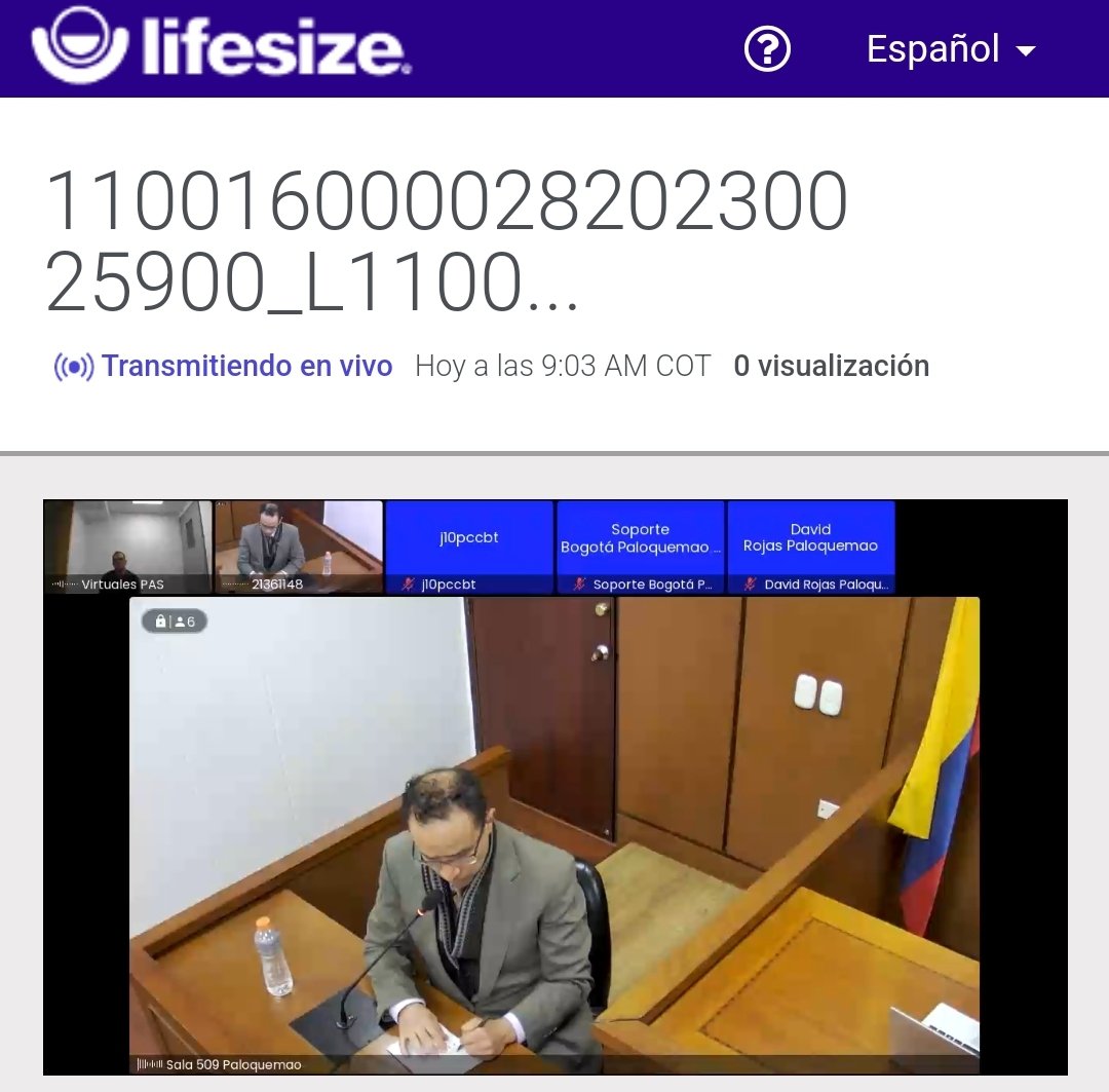 Juzgado 10 penal circuito: #AEstaHora audiencia de #JuicioOral en contra de John Nelson Poulos. Proceso dentro de la investigación por  la muerte de la DJ Valentina Trespalacios. Audiencia virtual-presencial en vivo. 👇
stream.lifesizecloud.com/extension/2097…