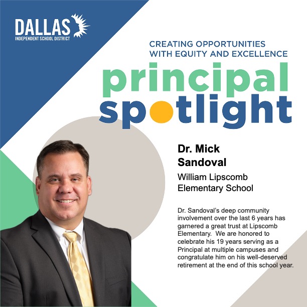 This is the fourth school district that Principal Sandoval has been a principal in!