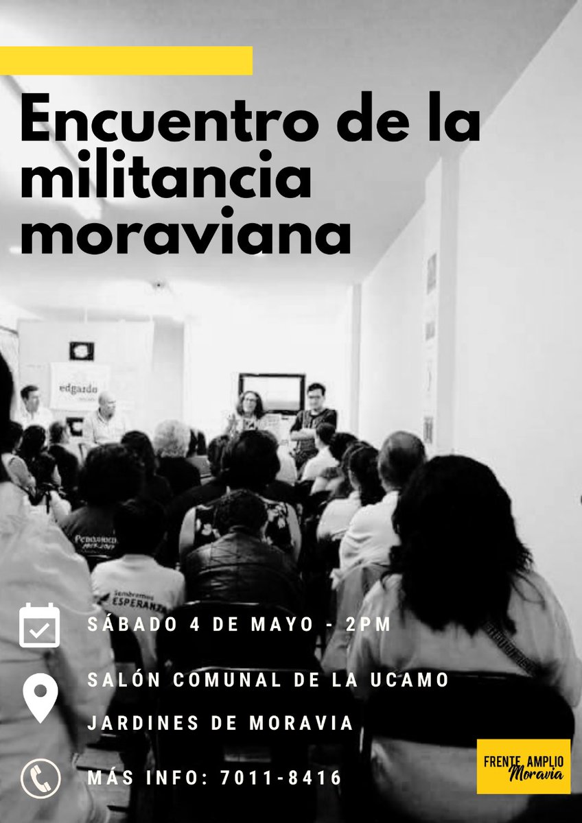 FAMoravia's tweet photo. Cordial invitación al encuentro de la militancia de Moravia https://t.co/MLIvBUJnLi