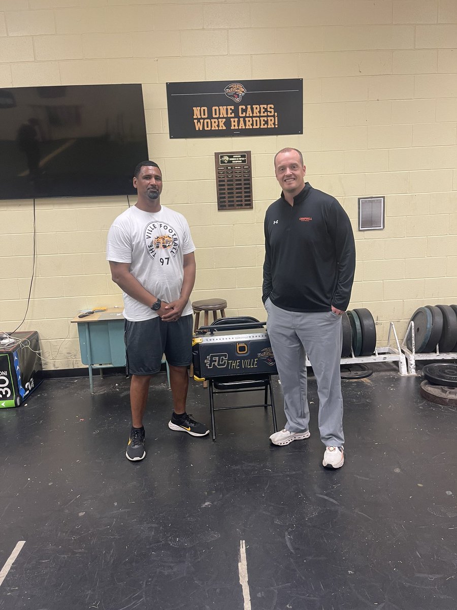 Great to talk with Coach Cook about the future of @GoCamelsFB!! #RollHumps I know @ThatishKray would like his team’s @BumpBoxx! “No one cares, work harder” - @TBrianKight