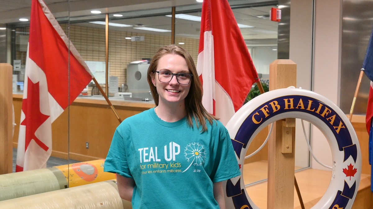 CFB_BFCHalifax's tweet photo. April 23, CFB Halifax held its first ever Teal Up for Military Kids flag raising and Teal Shirt Day in support of military children. A flag raising also took place at Shearwater main gate. https://t.co/kxb00FIqS6