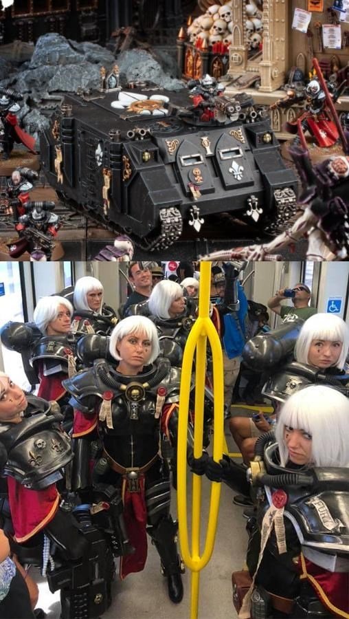 Morning commute on #HolyTerra be like... 🚌⚜️ #WargameWednesday #Warhammer #Warhammer40000 #WH40k #SistersofBattle #AdeptusSororitas