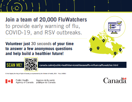 CPHA_ACSP's tweet photo. Help the Public Health Agency of Canada track the spread of flu, COVID-19, and RSV!
Your contribution could be the key to early warning and disease prevention.
Sign up today to prevent outbreaks tomorrow: https://t.co/YunXCxKpoa
#FluWatch #PublicHealth #COVID19 #Flu #RSV https://t.co/eHg0Cdv7kz