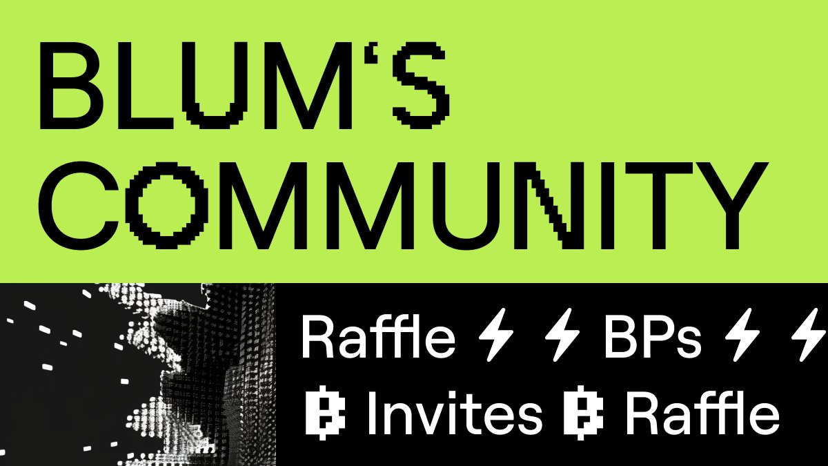 🔥 BLUM'S 1ST COMMUNITY RAFFLE 🔥 👋 Ez coins. ez drop! Show who's the best: 1. Snap your claimed BPs screenshot 2. Drop it on X 3. Tag @blumcrypto and #BlumPoints 4. Tag 2 homies! 💸 Prize Pool: 100,000 BPs! 🎁 Prizes will be distributed among 100 winners: 1000 BPs and 10…