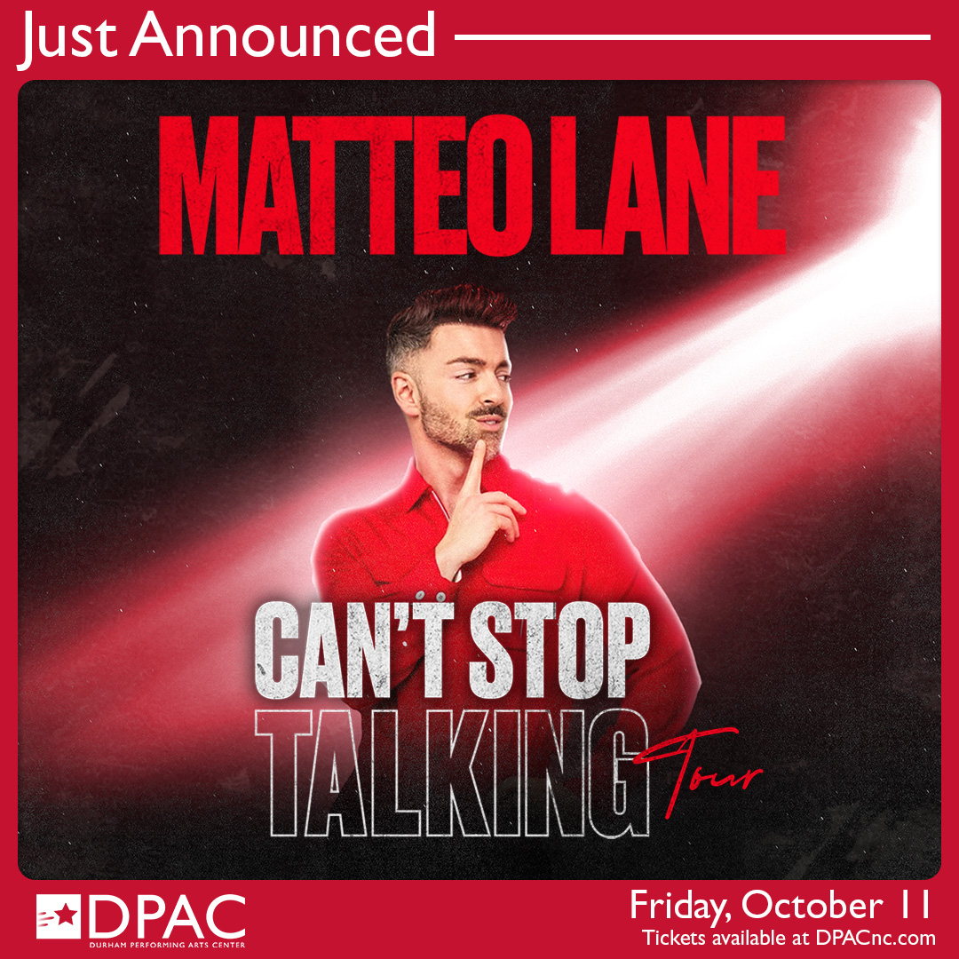 🚨 Just Announced 🚨 Stand up comedian Matteo Lane is coming to DPAC Friday, October 11. Great Seats On Sale This Friday at 10:00 AM at bit.ly/4aTJ1HZ
