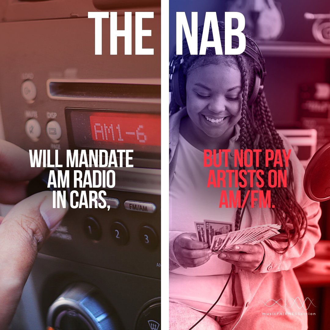 Today’s the day. While #BigRadio stations still refuse to pay artists for their work, Congress is holding a hearing to mandate AM radio in every vehicle. Tell Congress to Pay Artists First. #DependOnAMFA
