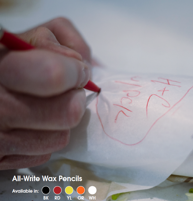 A more economical alternative to permanent markers, All-Write wax pencils are sold in five colors. #Alphapointe products are made in the USA. #LongLasting #Versatile #WaterResistant #supplychain #supportequity #quality #productswithpurpose #Alphapointe #KansasCity