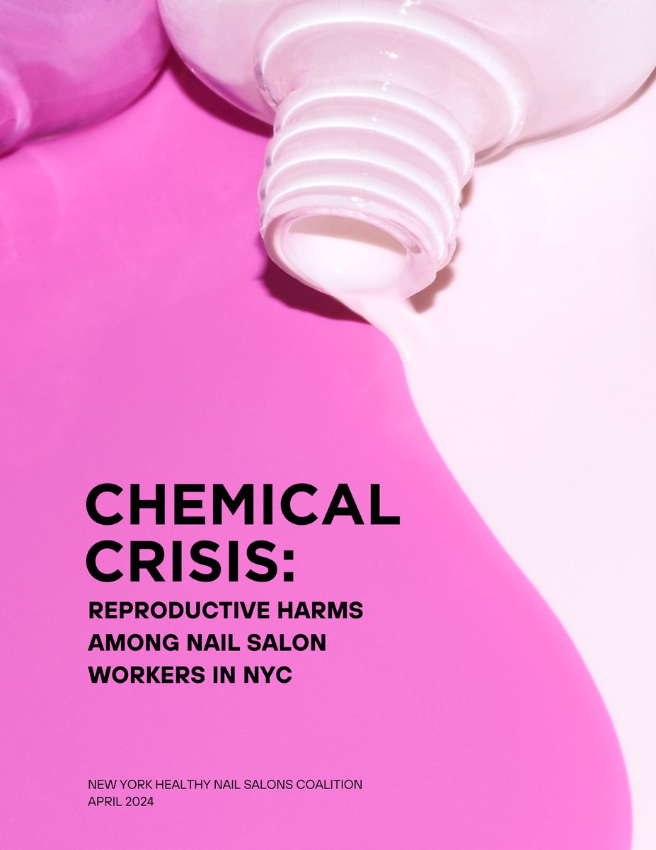 ☠️Toxic chemicals ⏰Long hours 🚫No ventilation Reproductive justice is for all, not just some. No worker should have to go to a job that endangers their reproductive health & the health of their children. Read our new report out today on repro harms faced by NY nail techs!