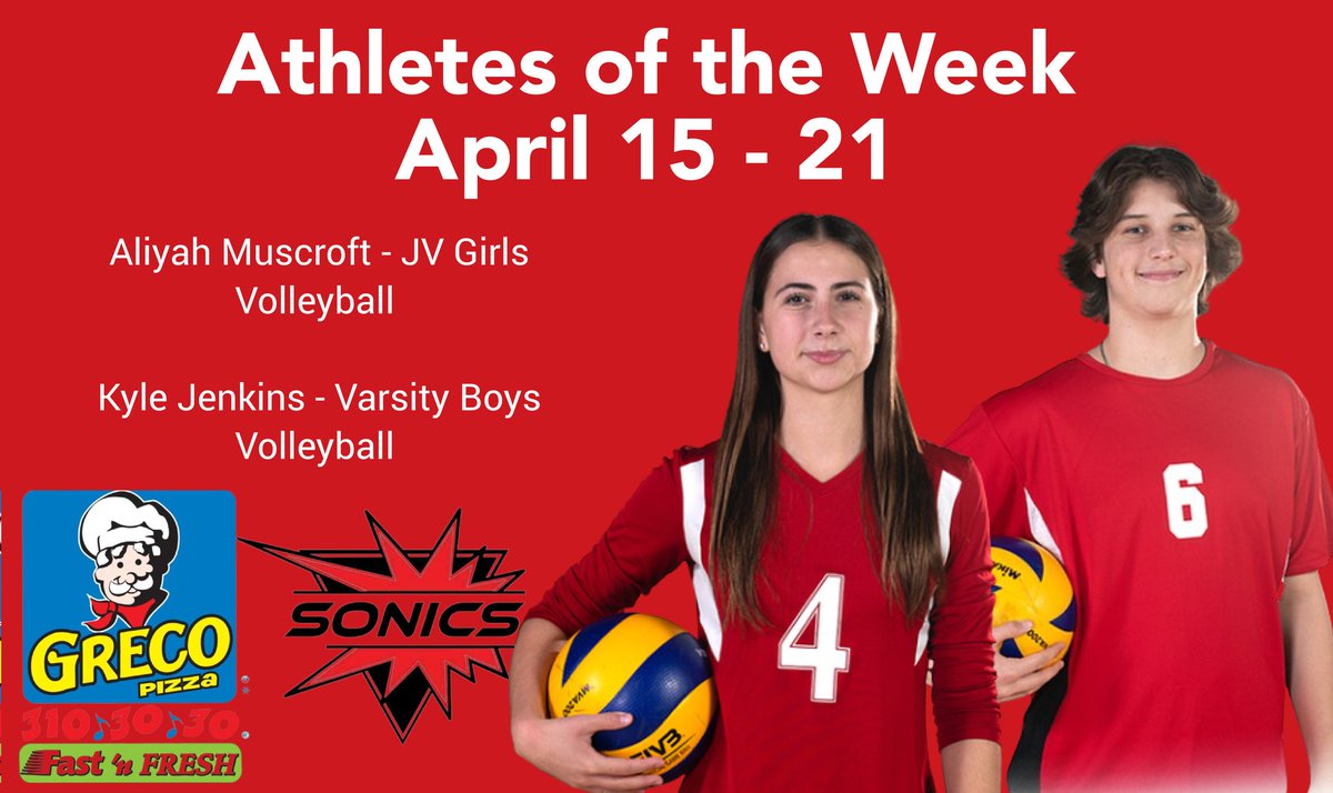 Congratulations Athletes of the Week Aliyah Muscroft and Kyle Jenkins!